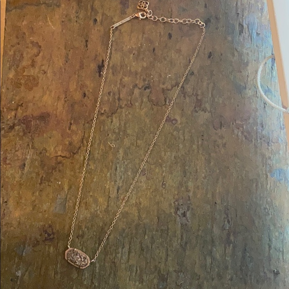 Kendra Scott Elisa rose gold drusy necklace
